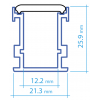 Perfil aluminio  PHL30 (por metro)